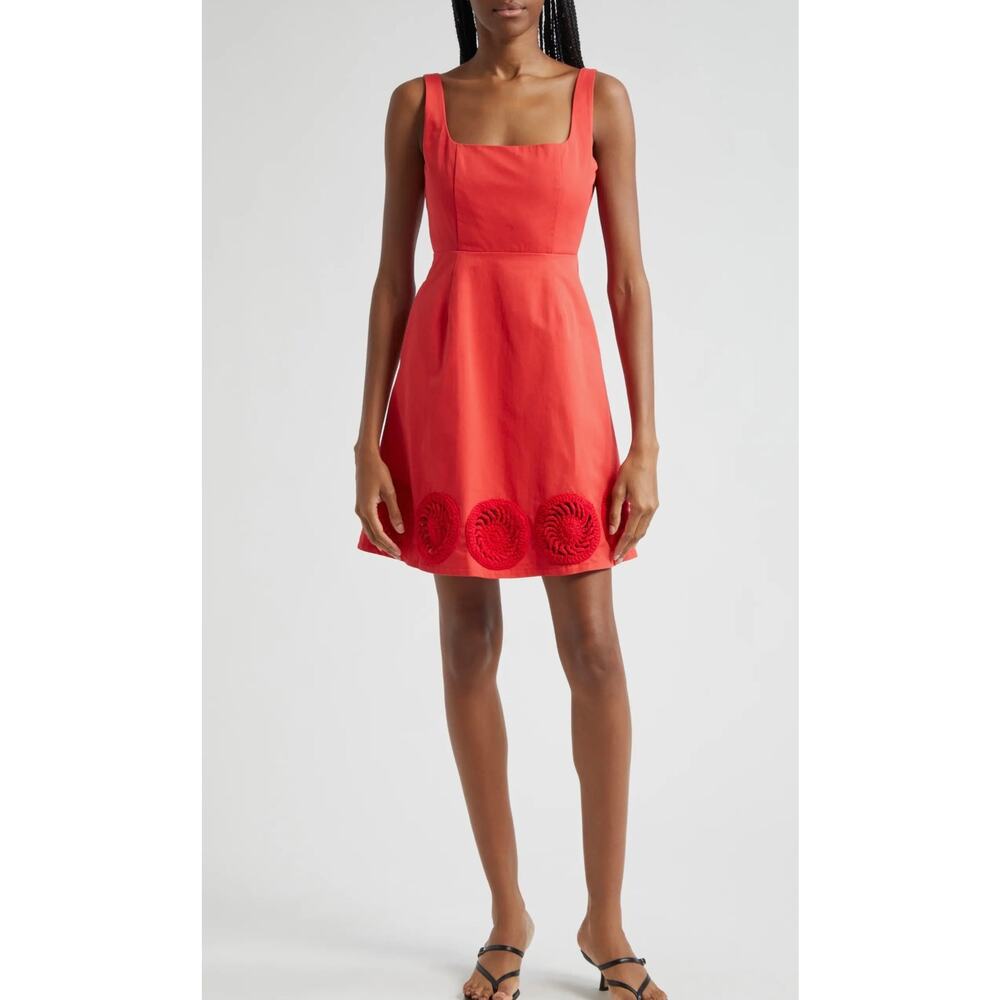 Elexiay Kogi Crochet Embellished A-Line Minidress red